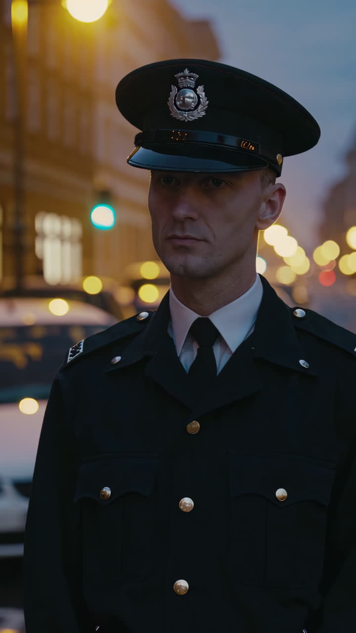 Agente di polizia in servizio