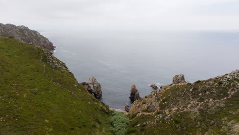 coastal view with rocky cliffs and ocean