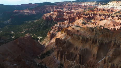 drone tilting over of rocky shapes of the claron formation