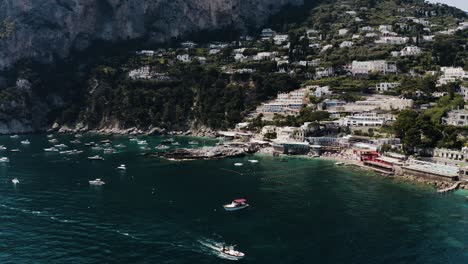 Aerial view of Italy&#039;s resorts lining Capri&#039;s shoreline