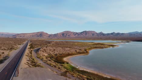 drone flying through the nevada desert