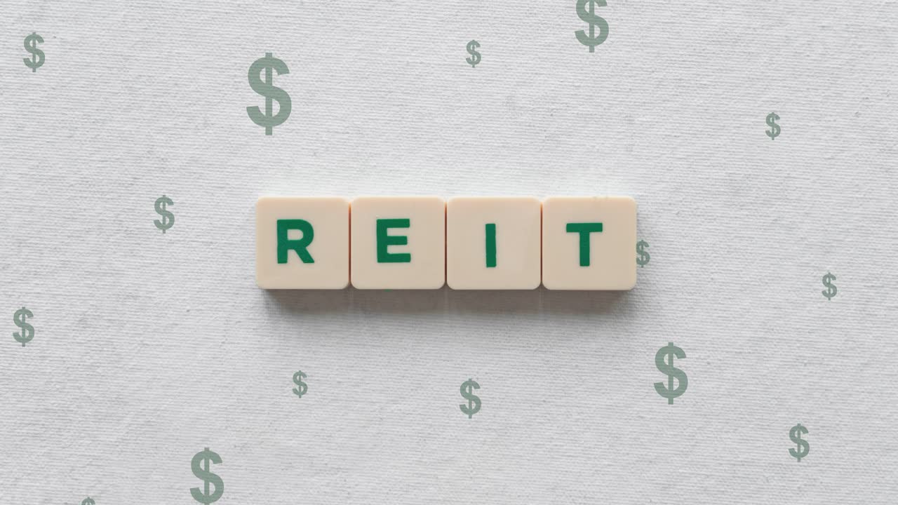 señales de dólar verdes subiendo detrás de la reit