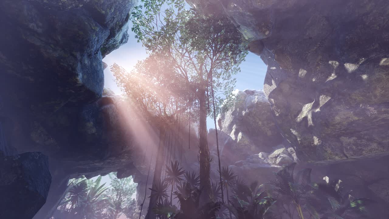 신비한 동굴 안의  ⁇ 빛