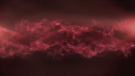 Animation-of-DNA-strain-made-of-red-cloud-on-black-background
