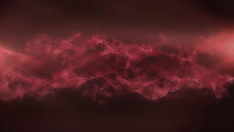 animation of dna strain made of red cloud on black background