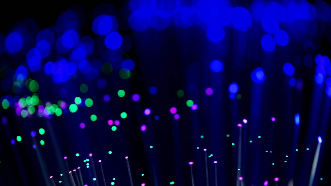 fibra óptica. luces abstractas fuera de enfoque.