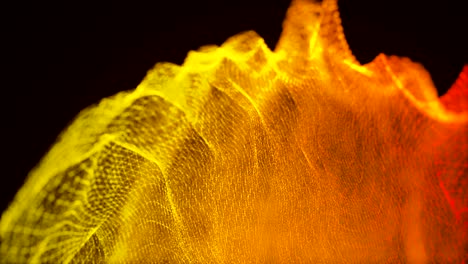fondo de partículas abstractas en bucle, renderización 3d con profundidad de campo