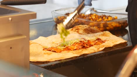 la preparación de shawarma