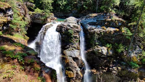 stunning waterfall in lush forest
