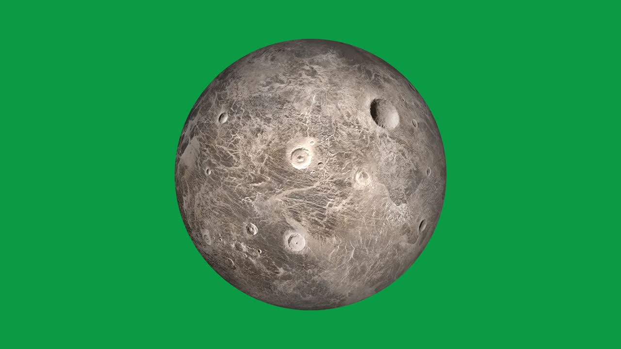 Beautiful planet of PLUTO animation in green screen. Pluto is rotating. Milky Way galaxy's the small planet. LOOP ANIMATON