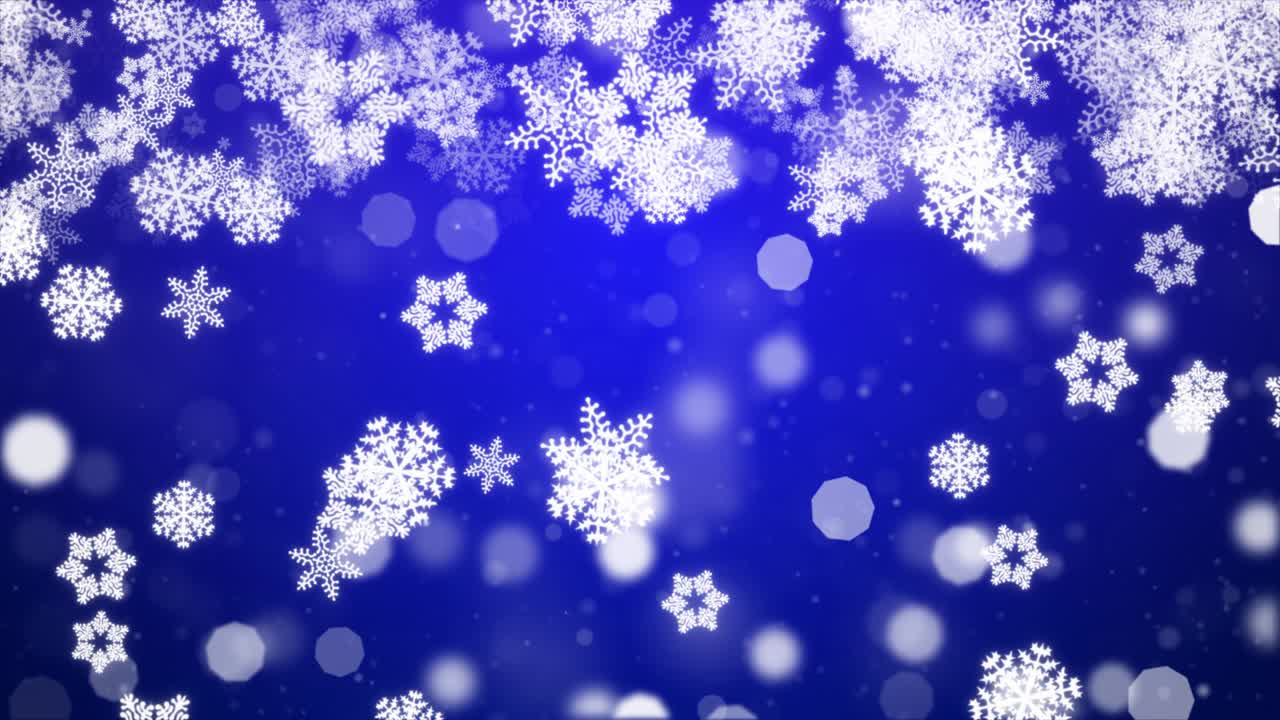 추상적인 파란색 눈 입자가 움직이는 루프 bg 메리 크리스마스, 휴가, 겨울, 새해