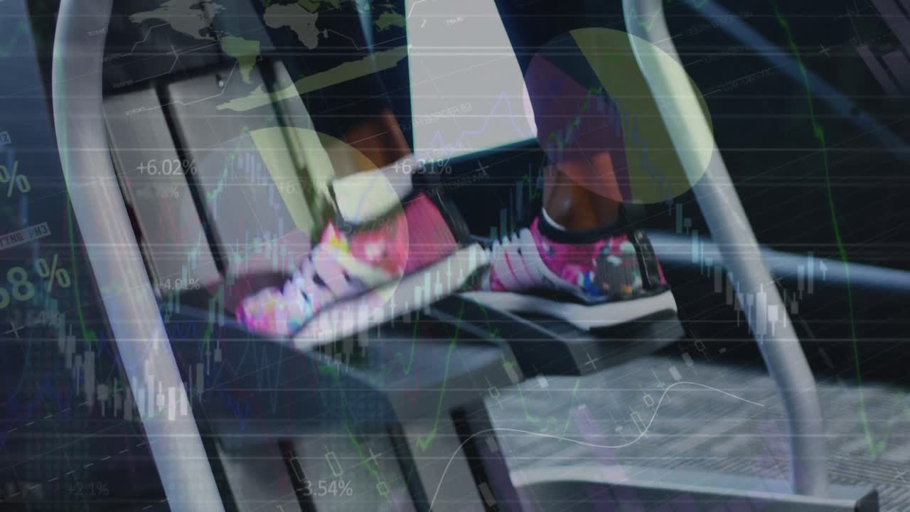 스퍼를 고 있는 아프리카계 미국인 여성에 대한 데이터 처리의 애니메이션