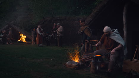 viking village night scene