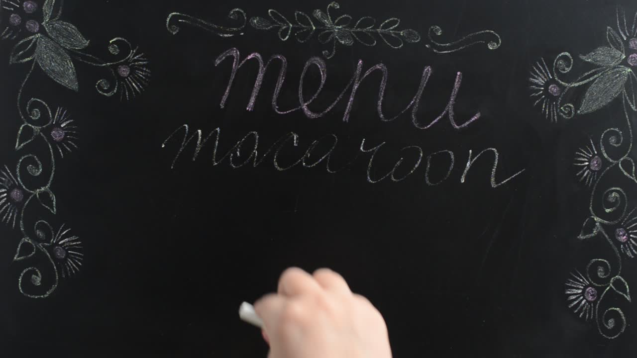 The menu with popular desserts and drinks. We write the menu on a board