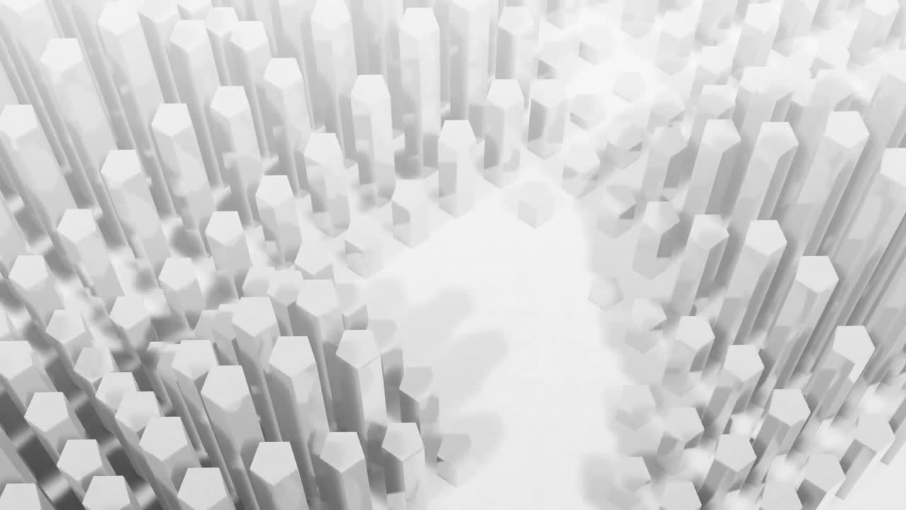 3D blocks moving against white background