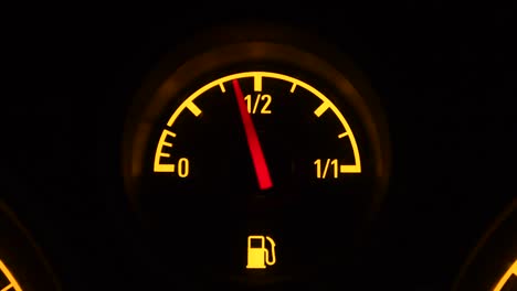 fuel gauge. needle moving