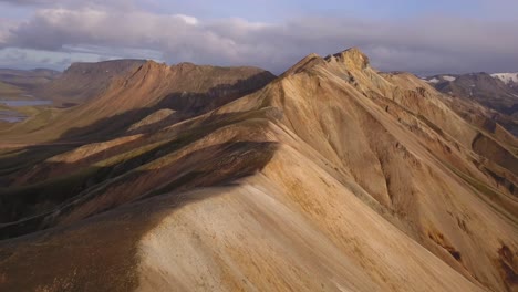 a drone footage of landmannalaugar