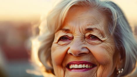 retrato de una anciana sonriente