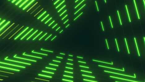 Repeat-pulse-neon-green-triangles-in-vertigo-on-black-gradient