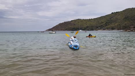 kayaking in a tropical bay