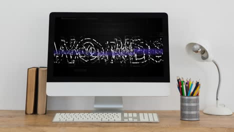 animación de usted ganar texto y interferencia en la computadora