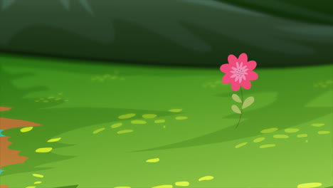 una bonita abeja de dibujos animados en una flor