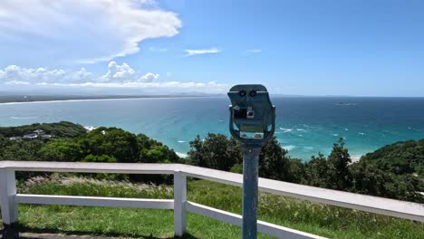 observing tranquil sea and sky from viewpoint