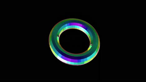 Animation-of-3d-multicoloured-shape-over-black-background