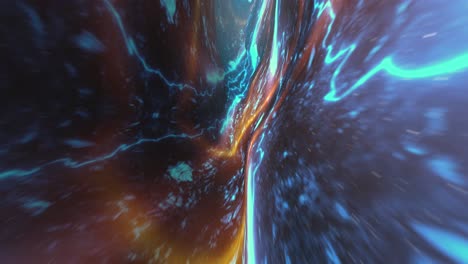 tormenta cósmica, deformación del universo, agujero de gusano. bucle sin costura