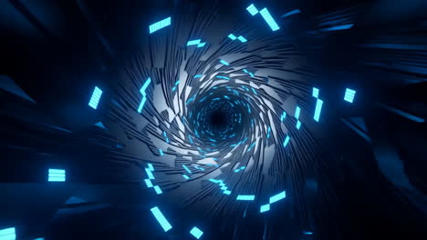 futuristic neon blue spiral tunnel