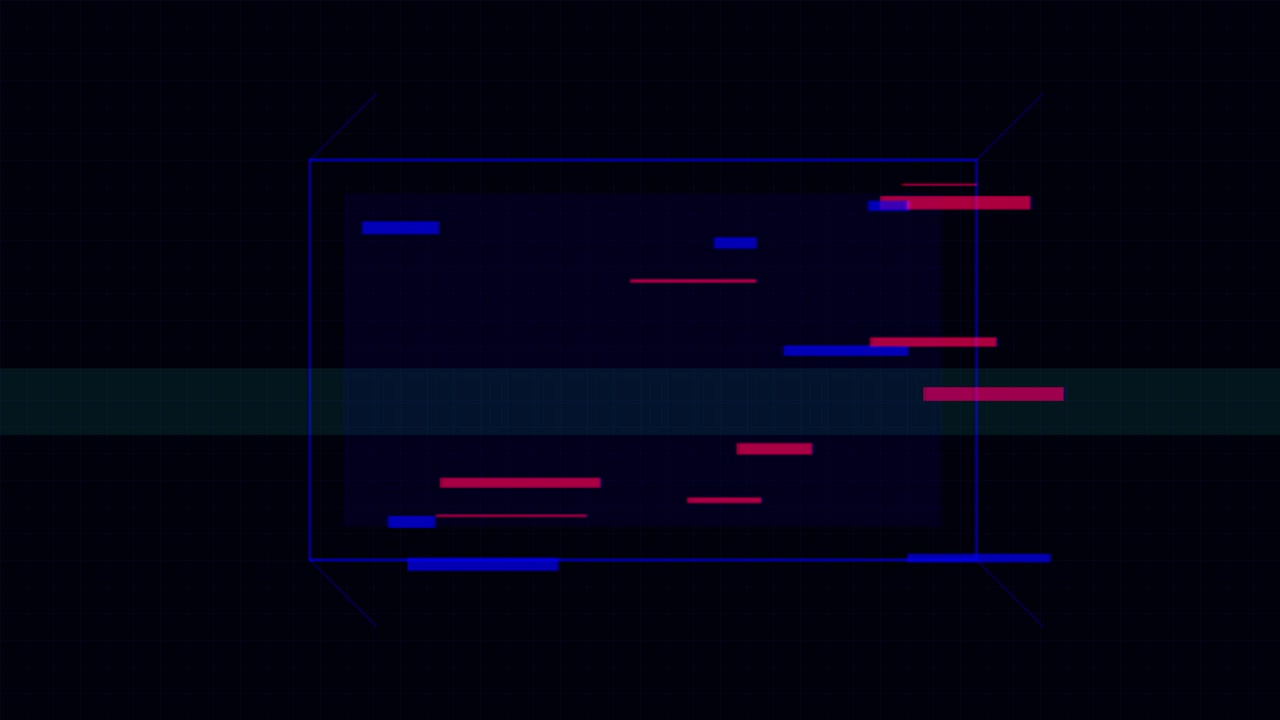 Abstract Digital Glitch Animation with Floating Geometric Bars