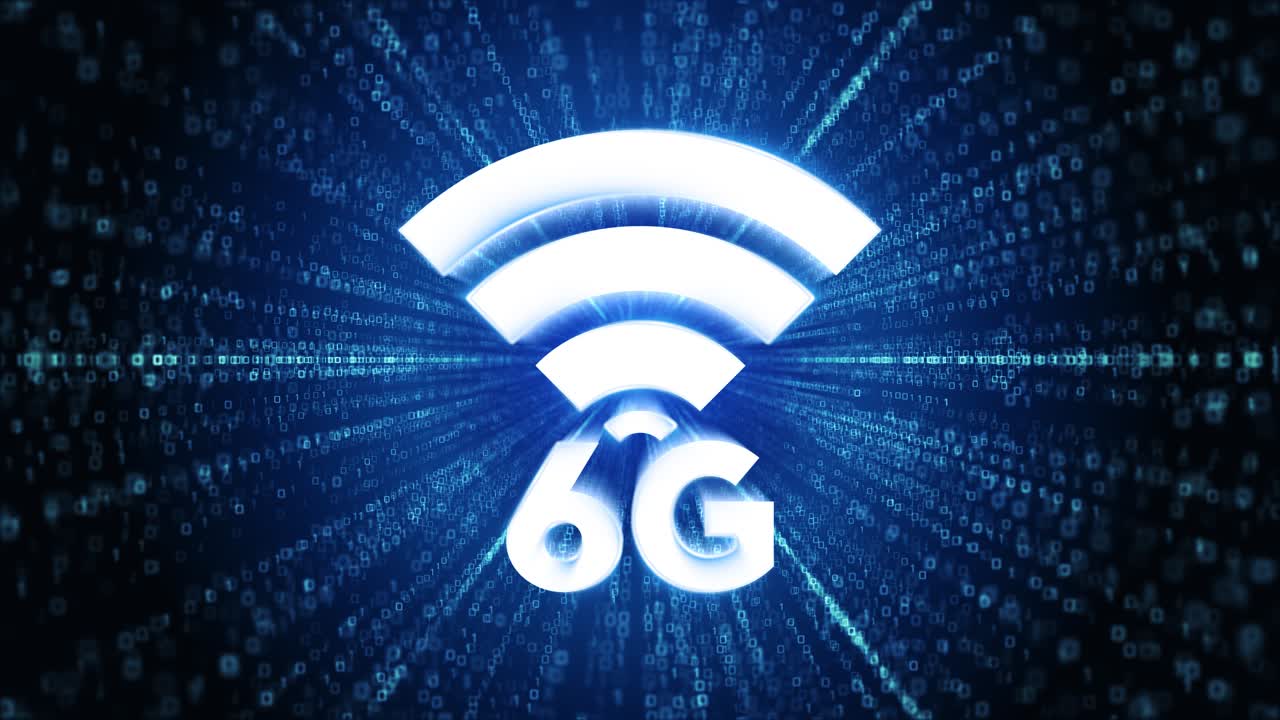 6g icon digital cyber space loop technology tunnel animation network wireless internet wifi