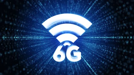 6g icon digital cyber space loop technology tunnel animation network wireless internet wifi