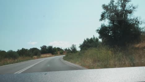 pov of driving in greece country side