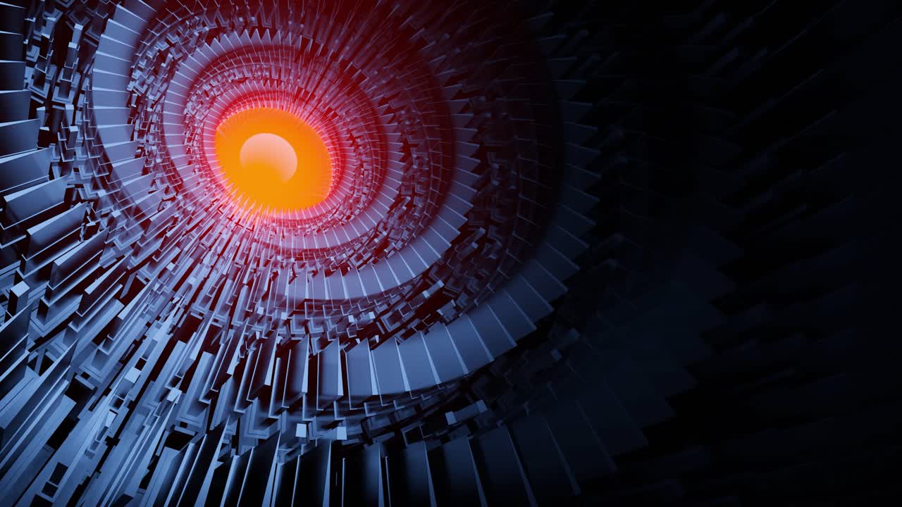 추상적인 3d 나선형과 빨간색과 파란색 빛