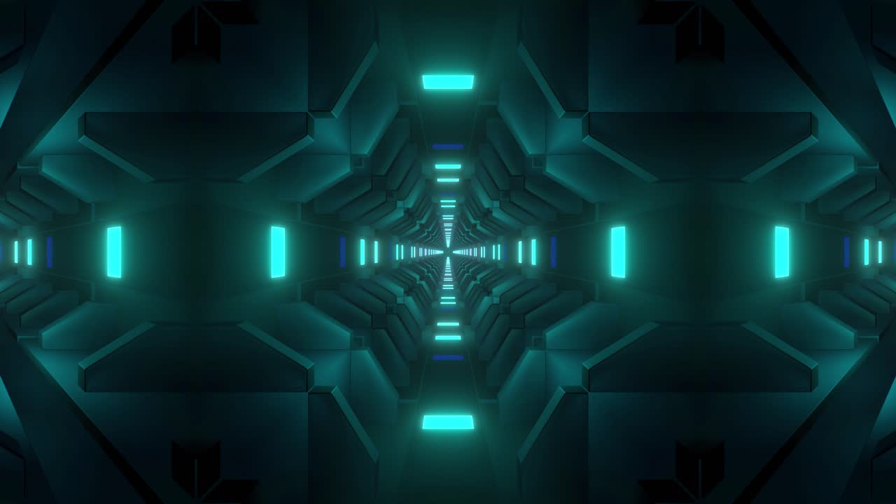 Neon Glowing Futuristic Tunnel