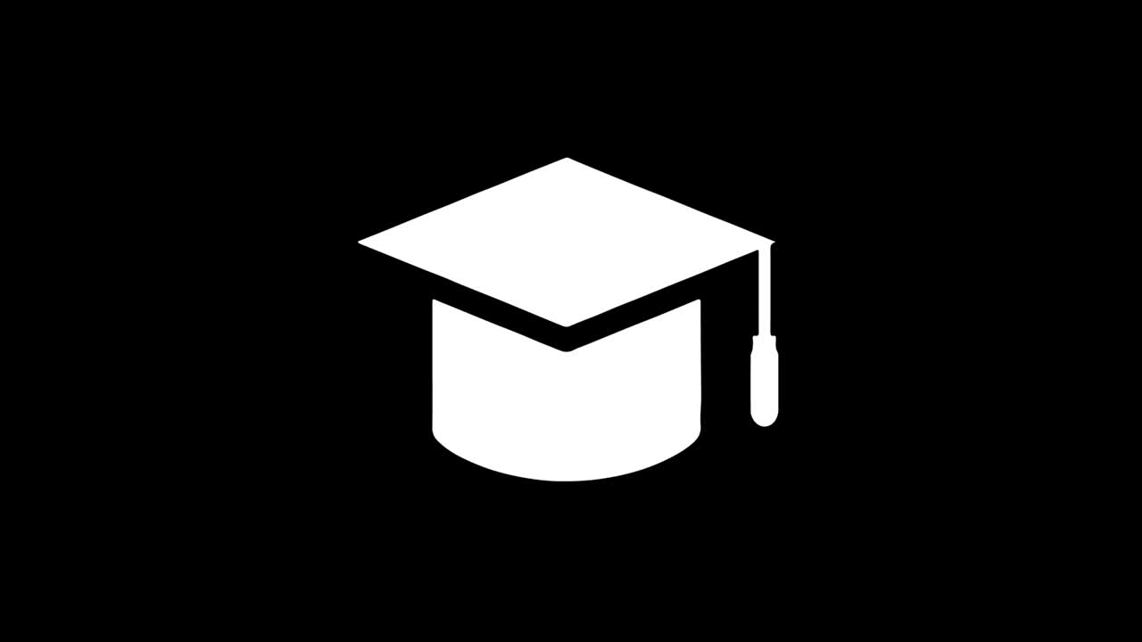 Graduation Cap Glitch icon Vintage Twitched Bad Signal Animation.