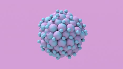 esfera abstracta azul y rosada brillante. fondo rosado. renderizado en 3d.