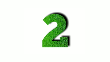 Number-2-two-Animation-motion-graphics-with-green-grass-texture-on-white-background-for-video-elements-natural-concept-numbers