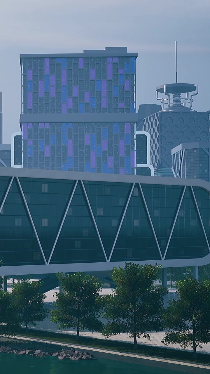 Edifici moderni con design unici in un contesto urbano di giorno