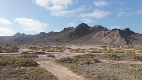 Baja-California-Sur-desert-wilderness,-mountainous-arid-landscape,-aerial-view
