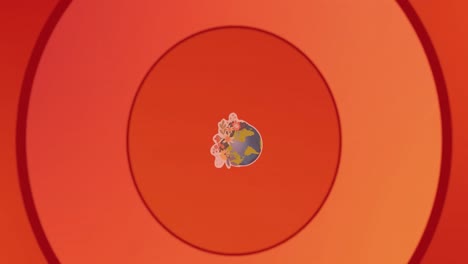 Animation-Eines-Roten-Kreises-Auf-Rotem-Hintergrund