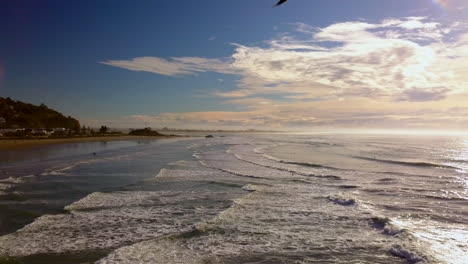 Sumner-Beach,-Christchurch-New-Zealand-in-summertime