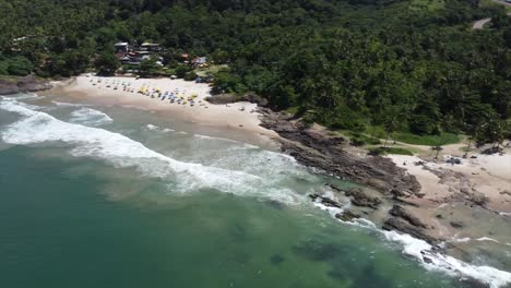 pan shot of beautiful brazilian beaches on a sunny day