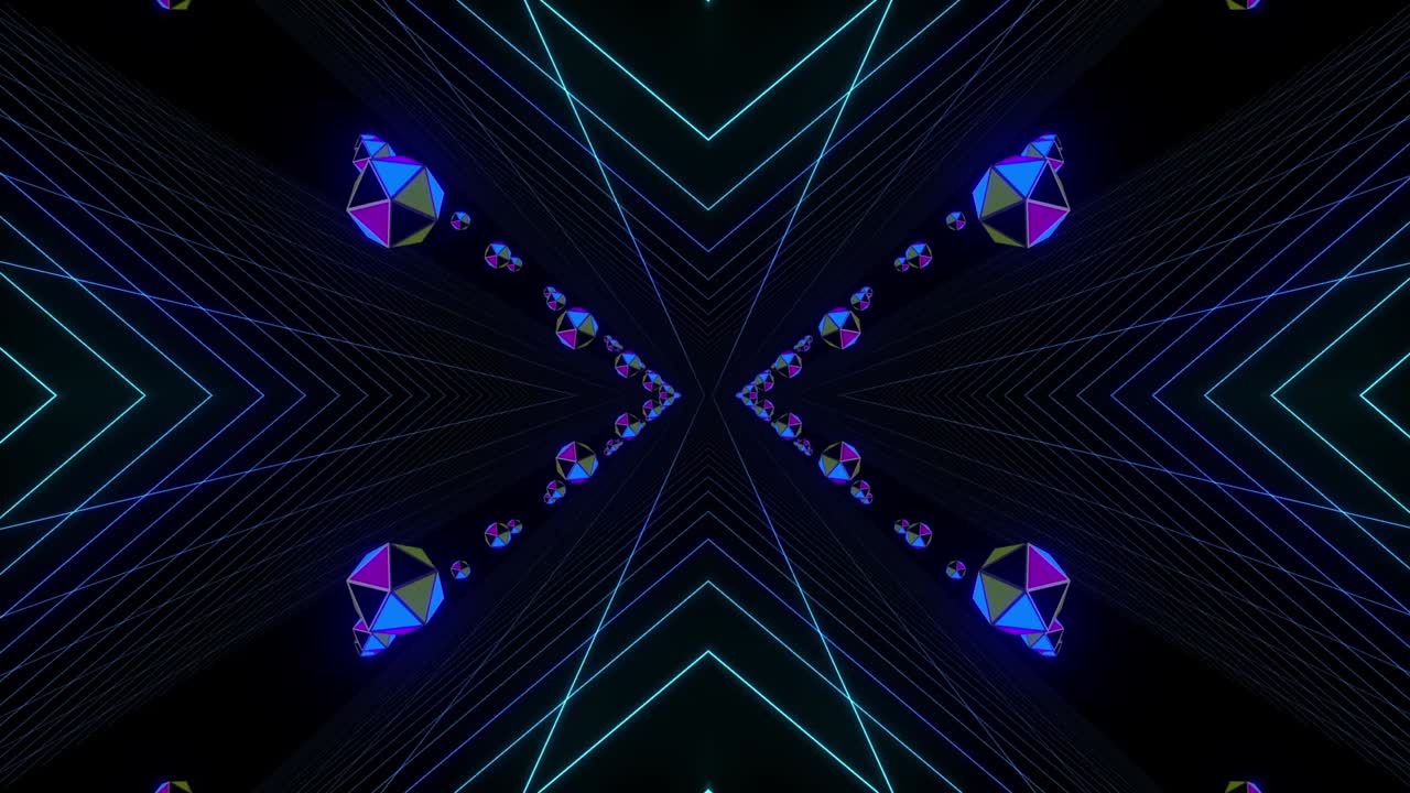 Neon Geometric Tunnel Visualizer
