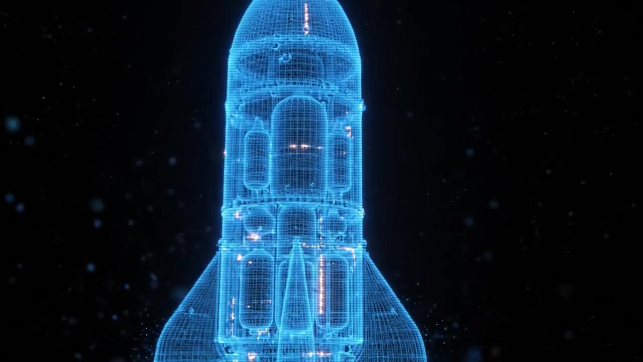 A stunning digital representation of a futuristic rocket launch, showcasing intricate details and vibrant lighting that emphasizes the power of space exploration.