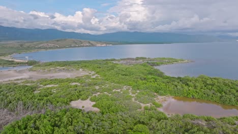 tortugueoro beach where the first naval battle took place in the costa rica in 1844_aerial shot