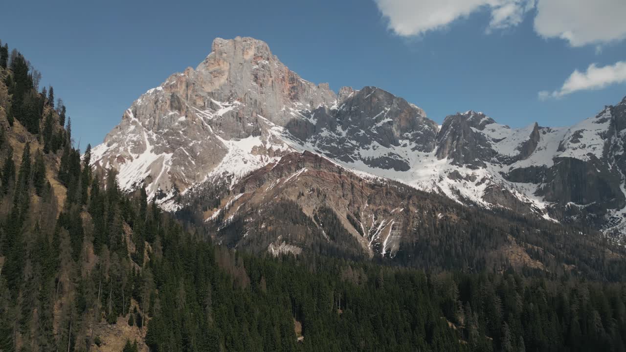Panorama Of Dolomites Mountain Range In Daytime In Italy