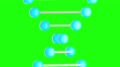회전하는 dna 모델의 3d 애니메이션