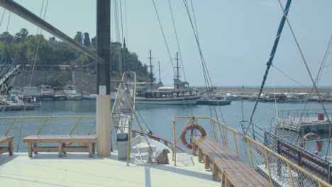 antalya marina with antalya castle